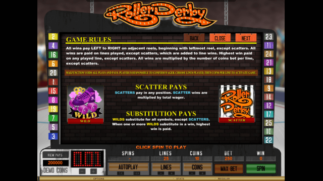 Онлайн автомат Roller Derby